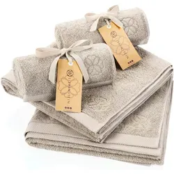 Liebenstein Handtuch Set 2 x Duschtuch & 2 x Handtuch - Beige - Handtücher aus 100% samtweicher Premium Baumwolle, 550 g/m², für ein besonders weiches und angenehmes Hautgefühl. Ideal für Badezimmer und Wellness.