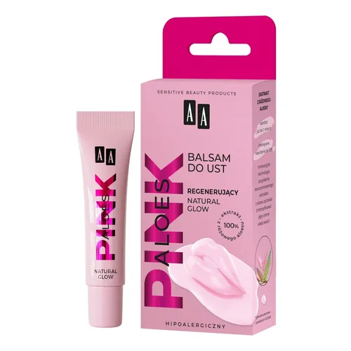 AA Aloes Pink regenerujący balsam do ust Natural Glow 10g (P1) AA 5900116088914