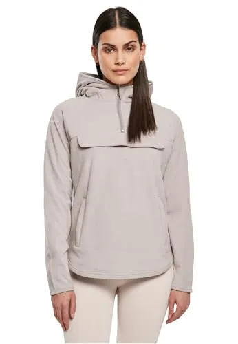 Urban Classics Damen Ladies Polar Fleece Pull Over Hoody warmgrey - Kapuzenpullover für Damen, aus weichem und warmem Fleece, ideal für Freizeitaktivitäten mit bequemer Passform und praktischer Kängurutasche.
