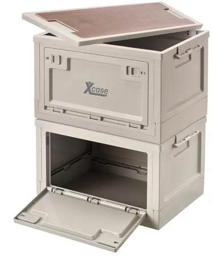 Xcase 2er-Set Aufbewahrungsboxen mit Deckel - Faltbare 30 l Aufbewahrungsboxen, ideal für Camping und zur Aufbewahrung von Kleidung und Schuhen. Praktisch und platzsparend!