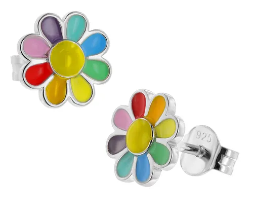 TRENDOR Schmuck Kinder-Ohrringe Silber 925 Ohrstecker Blume 41661