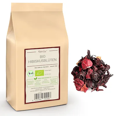  250g BIO Hibiskusblüten ganz & getrocknet, für Hibiskustee BIO 36 EUR/kg