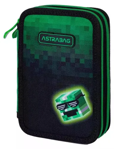 AstraBAG PIXEL HERO Doppeldecker-Federtasche mit Mine, AC21, 503024056