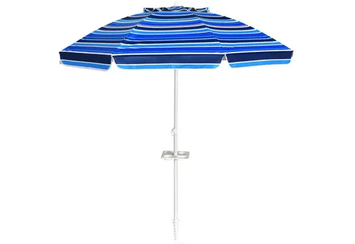 GOPLUS Sonnenschirm mit Kippbarer Klappstange und Getränkehalter