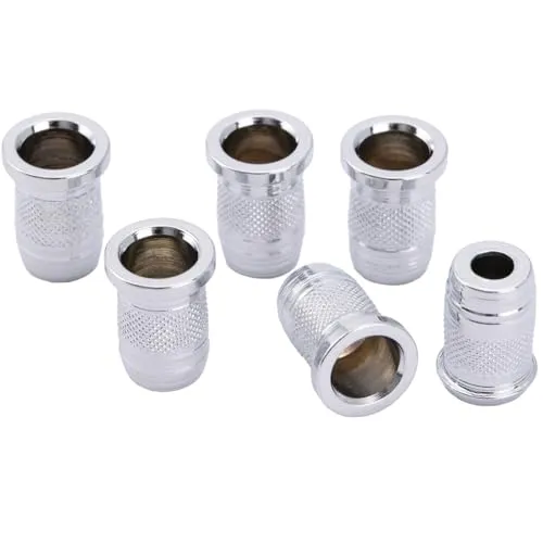 Musiclily Pro 11mm Stahl Top Saitenhülsen String Ferrules String-Through-Body für Telecaster Strat Style E-Gitarre, Chrom(6 Stück)