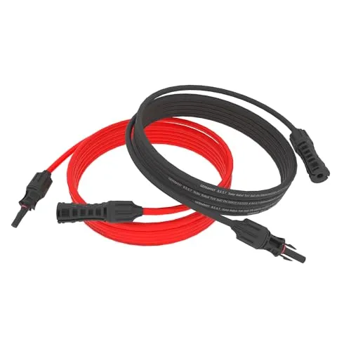 Solarkabel 2M 4mm² Verlängerungskabel Solarstecker reines Kupfer für Solaranlagen inkl. PV Stecker Rot+Schwarz Set