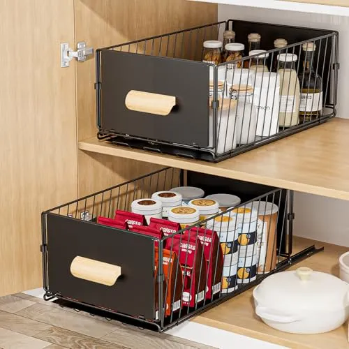 Diealles Shine Teleskopschublade, 24x40x17CM Ausziehbare Schublade Küche, No Drill Schrank Organizer für Küche Cabinet