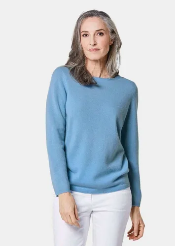 GOLDNER Strickpullover Feinstrickshirt mit U-Boot-Ausschnitt Herbstpullover mit Rippenabschlüssen und Langarm