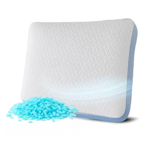 MKS Wolkenkissen Air 80x80 – Höhenverstellbares Memory Foam Nackenkissen mit kühlendem Gel – Ergonomisches Schlafkissen für Seiten-, Rücken- & Bauchschläfer – Hygienisches, Atmungsaktives Kopfkissen