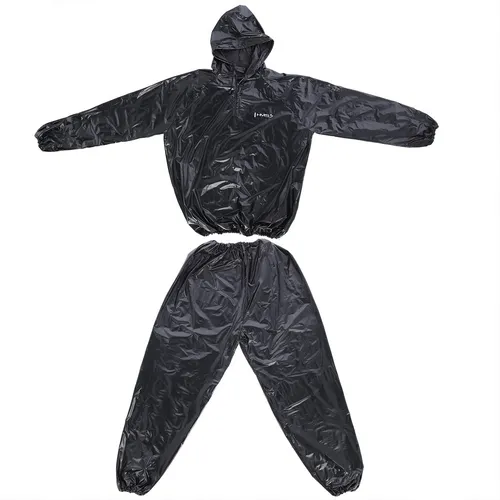 DSS12 SAUNA DRES BLACK HMS - Fitness- & Massagerollen, hochwertiger Saunaanzug aus Polyvinylchlorid für effektives Schwitzen und Steigerung der Fitness.