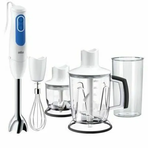 Braun Stabmixer MQ3045WH - 700 W - Stabmixer, 700 W, mit leistungsstarkem Motor für müheloses Pürieren und Mixen, ideal für die schnelle Zubereitung von Smoothies und Suppen.
