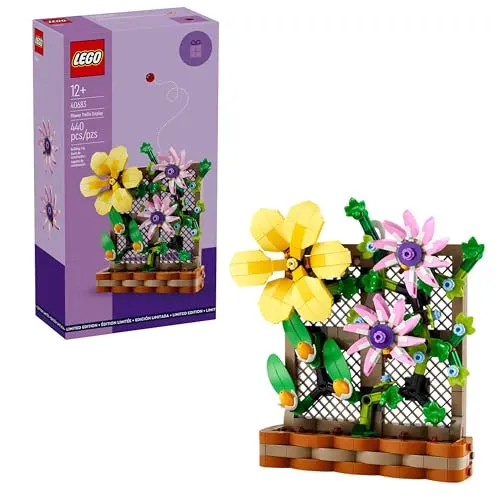 LEGO Blumenspalier Display 40683 – Frühlingsblumen-Heimdekor-Set mit lebendigen Blüten und Rankgitter-Details für Kinder und Erwachsene (440 Stück)