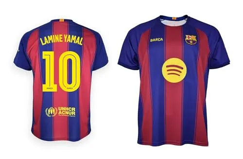 FCB FC Barcelona Kinder-Trikot LAMINE YAMAL 1. Ausrüstung 25/26 Offizielle Nachbildung – Blaugrana Design Junge mit Name und Rückennummer