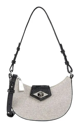 Replay Schultertasche Shoulder Bag - Elegante Replay Schultertasche in Cream White, kompakt und stilvoll. Verstellbarer Schulterriemen und abnehmbarer Henkel für individuellen Tragekomfort.