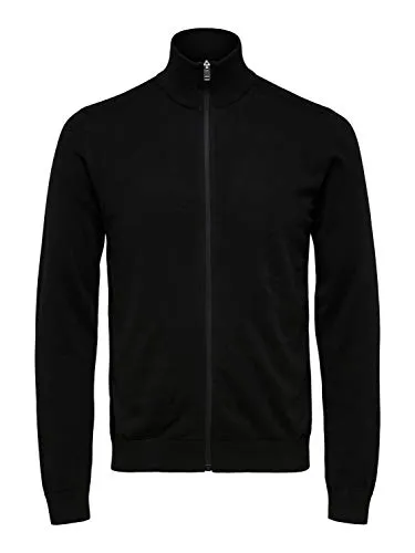 Herren Selected Basic Strickjacke | Einfarbiger Baumwolle Cardigan - Strickjacken für Herren, mit Rippenbündchen für optimalen Sitz und atmungsaktivem Material für höchsten Tragekomfort.