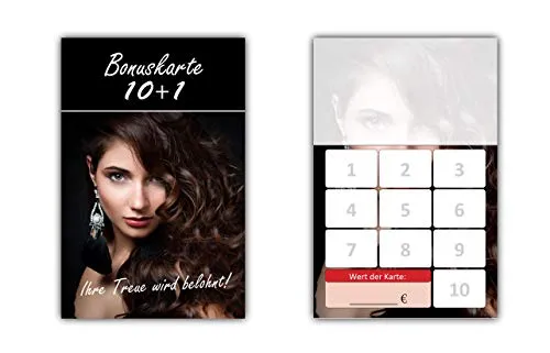 Friseur Bonuskarten (BOK-410) mit 10 Stempelfeldern von LYSCO