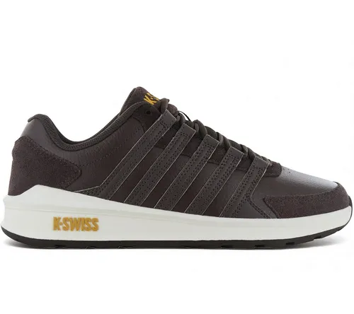 K-Swiss Herren Vista Trainer Sneaker - Herren-Sneaker aus hochwertigem Leder mit flacher Gummisohle für optimalen Komfort und stilvolles Design.