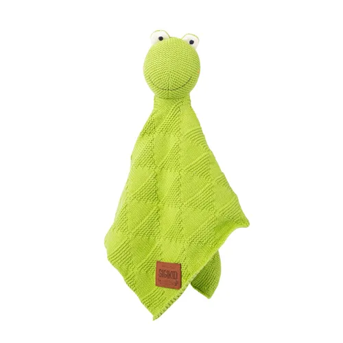 Sigikid Frosch Strick-Schnuffeltuch 40 cm - Schmusetuch in Frosch-Design, perfekt für das Kuscheln und Spielen, sorgt für Geborgenheit und Trost bei kleinen Entdeckern.