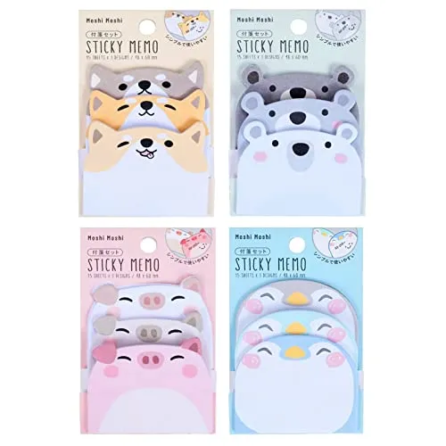 Stück Haftnotizen Tier Stiky Notes Set Cartoon Tiere Haftnotizen Selbstklebende Notizblöcke Büro Memo für Studenten, Zuhause, Büro (180 Blätter) 4
