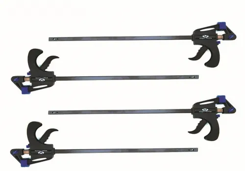 Vago-Tools Einhandzwinge 60 x 600 mm - 4er Set - Schraubstöcke, Schraubzwingen & Spannvorrichtungen - Ergonomischer Griff für einfache Einhandbedienung, ideal zum Spannen und Fixieren von Holz, Metall und Kunststoff.