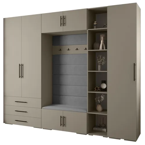 Produktbild ABIKS MÖBEL Kompaktgarderobe INOVA 3 SATZ 11 – Elegantes Möbelset mit Kleiderstange und Regalen