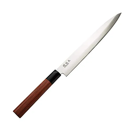 KAI Seki Magoroku Redwood Yanagiba 21 cm - Handgefertigtes japanisches Kochmesser - Hochwertiges Kochmesser aus 1K6 Edelstahl mit 57 HRC, ideal für präzise Sashimi-Schnitte. Ergonomischer Pakkaholzgriff für sicheren Halt. Perfekte Kombination aus Tradition und Funktionalität.