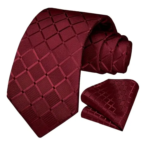 OcioDual Krawatte Bordeaux Krawatte Herren, Krawatten für Herren mit Einstecktuch, Tie, Elegant Set für Feiern, Events, Krawatten Damen, Hochzeitskrawatten, Geschäftsleute, Gravatas Hommes