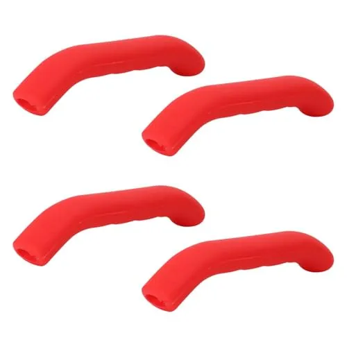 CWPFVQA 4 Stück Bremsgriff-Schutzhülle, Silikon, Rot, 45 * 12 mm, Anti-Rutsch, Fahrradzubehör