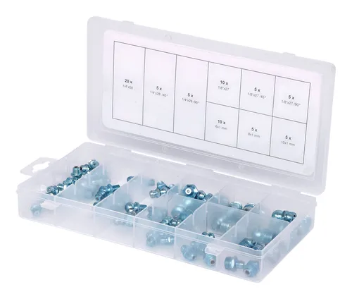 KS Tools Sortiment Schmiernippel, metrisch & Zoll, 70-teilig - 970.0360