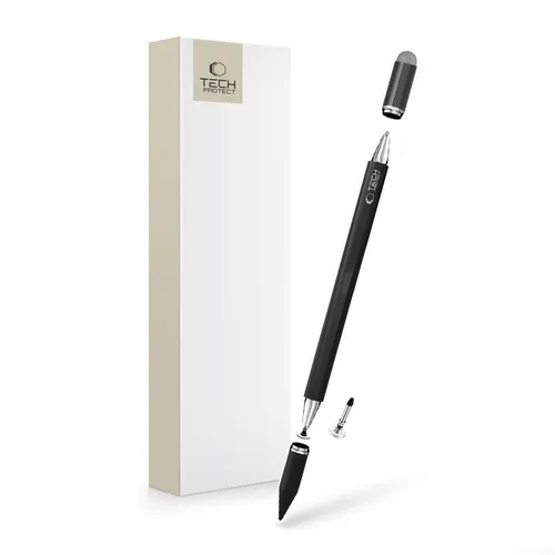 Tech-Protect USP200 3-TIP Stylus – Schwarz - Präziser Stylus Pen für Tablets und Smartphones mit 3 austauschbaren Spitzen. Ergonomisches Design für komfortables Schreiben und Zeichnen, ideal für kreative und produktive Nutzung.