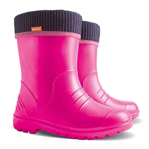 Kinder Gummistiefel Demar Dino Regenstiefel Kinderstiefel leichte Thermostiefel für Mädchen Jungen Kids (30/31, Rosa)