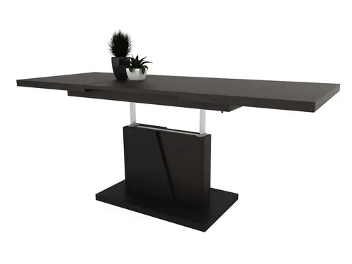 Mazzoni Grand Noir Ausziehbarer Couchtisch - Beistelltisch fürs Wohnzimmer, höhenverstellbar von 60 cm bis 76 cm und ausziehbar von 120 cm auf 180 cm für flexible Nutzung als Ess- oder Couchtisch.