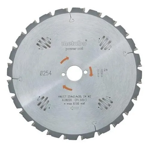 Metabo 628016000 Kreissägeblatt HW/CT 315x30, 24 WZ 20° - Kreissägeblätter für präzise Schnitte, hohe Qualität und Langlebigkeit für anspruchsvolle Anwendungen.