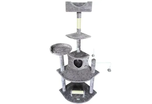 ESTEXO Katzenkratzbaum 163 cm - Ideal für Zimmer-Ecken - Aktivitätskratzbaum für Katzen mit 4 Liegeflächen und einer gemütlichen Höhle. Robustes Design aus hochwertigen Materialien sorgt für Spielspaß und Entspannung.