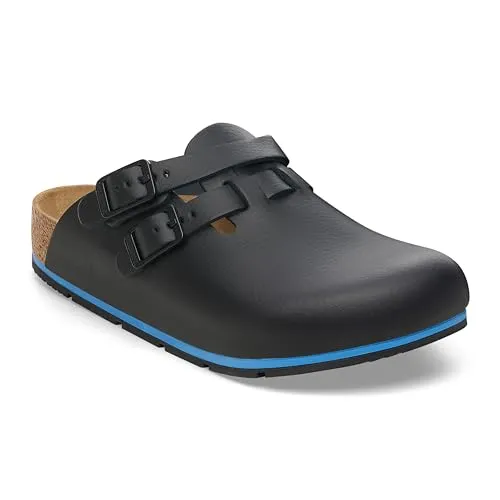 BIRKENSTOCK Kay Pro Leder Clogs - Unisex Berufsschuhe für Gastronomie und Medizin, Größe 40 - Hochwertige Clogs für Freizeit und Beruf, ideal für Medizin und Gastronomie. Mit anatomisch geformtem Fußbett, rutschfester Sohle und verstellbarem Fersenriemen.