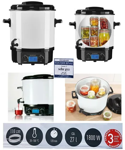 Produktbild Einkochautomat 27L Einkochtopf Glühweintopf Heißgetränke Digital Elektronischer