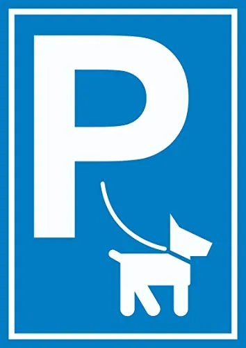 HB-Druck Hundeparkplatz Schild P Hunde A5 Rückseite selbstklebend