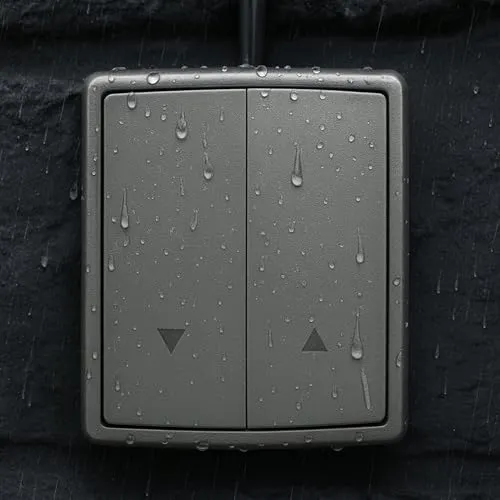 Aufputz Jalousietaster IP55, Steckklemme, Verriegelung, All-in-One, grau-graphit