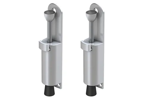 BASI Türdämpfer Türstopper (Packung, 2 St), für Eingangstüren, Edelstahloptik, Tretbolzen, Hub 35mm, 2 Stück