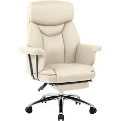 CLP Bürostuhl Dahra – Ergonomisch mit Fußablage in weiß von CLP