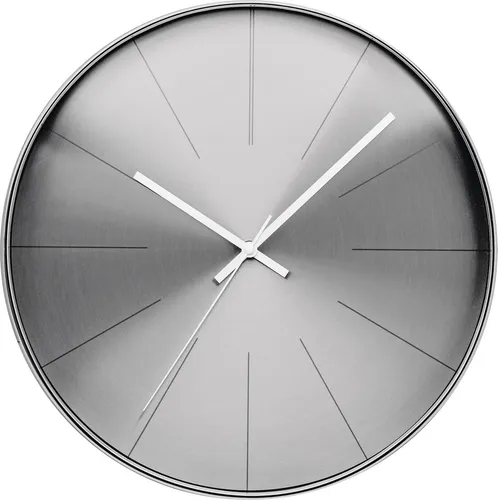 Technoline Wanduhr WT 2410 - Elegante silberfarbene Uhr mit Metallrahmen - Wohnaccessoires, stilvolles Design mit einem Durchmesser von 39 cm, perfekt für jeden Raum und sorgt für zeitlose Eleganz.