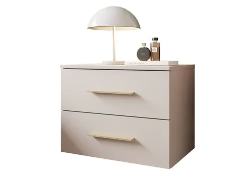 Lookway Nachttisch LINA 2S Kaschmir mit LED-Beleuchtung