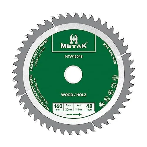 METAK HM Kreissägeblatt 160x20mm, 48 Zähne für Holz