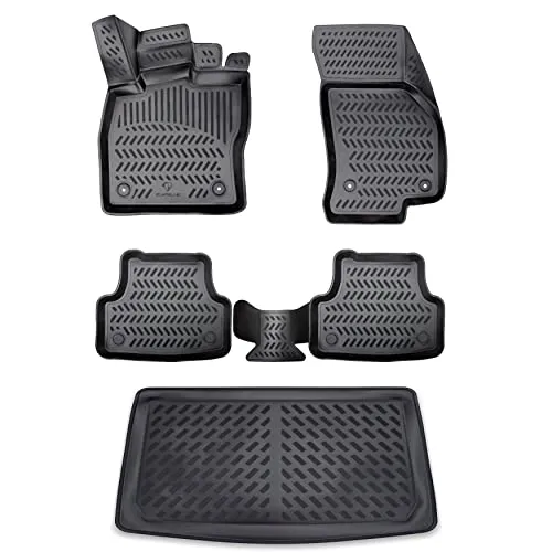 3D Gummimatten & Kofferraumwanne Set für RENAULT CAPTUR - Fußmatten & Laderaumwannen, hitze- und kältebeständig, leicht zu reinigen und mit rutschhemmendem 3D Design für optimalen Schutz und Komfort im Fahrzeug.