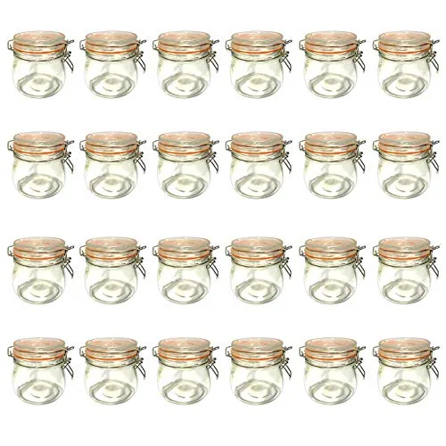 HAC24 24er Set Drahtbügelglas 500ml Einmachglas Einweckglas mit Bügelverschluss Vorratsglas Einmachgläser
