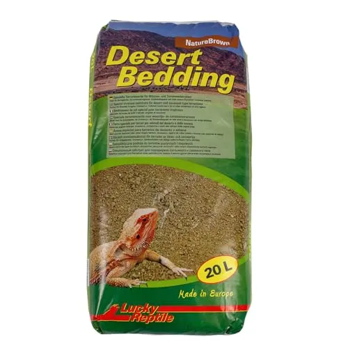 Lucky Reptile Desert Bedding 'Nature Brown' 20L - Terrarienbodenbeschichtung, ideal für Wüsten- & Savannenterrarien mit perfekt modellierbarem Substrat für Höhlen und Feuchtigkeitsspeicherung.