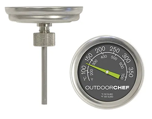 Outdoorchef Grillthermometer bis 400 °C | Deckelthermometer Klassisch mit extra großem Ziffernblatt