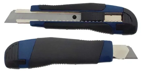 varivendo Cuttermesser Profi Cuttermesser 18mm Klinge Blau, 1 Stück, Klinge: 1.8 cm, (Stück, 1-tlg., Cuttermesser), Automatikmesser Dachdeckermesser Sicherheitsmesser