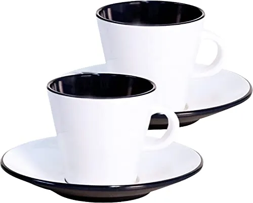 Gimex Espressotassen-Set Linea 2-teilig schwarz, weiß