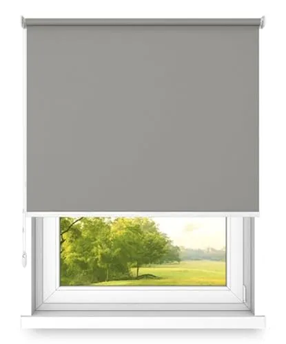 time4blinds Rollos Verdunkelungsrollo Freihängendes Rollo ohne Kassette Wand- oder Deckenmontage Großes Format UV-Schutz Thermische Eigenschaften Solides Design 100x300 cm Kardamom - rechts